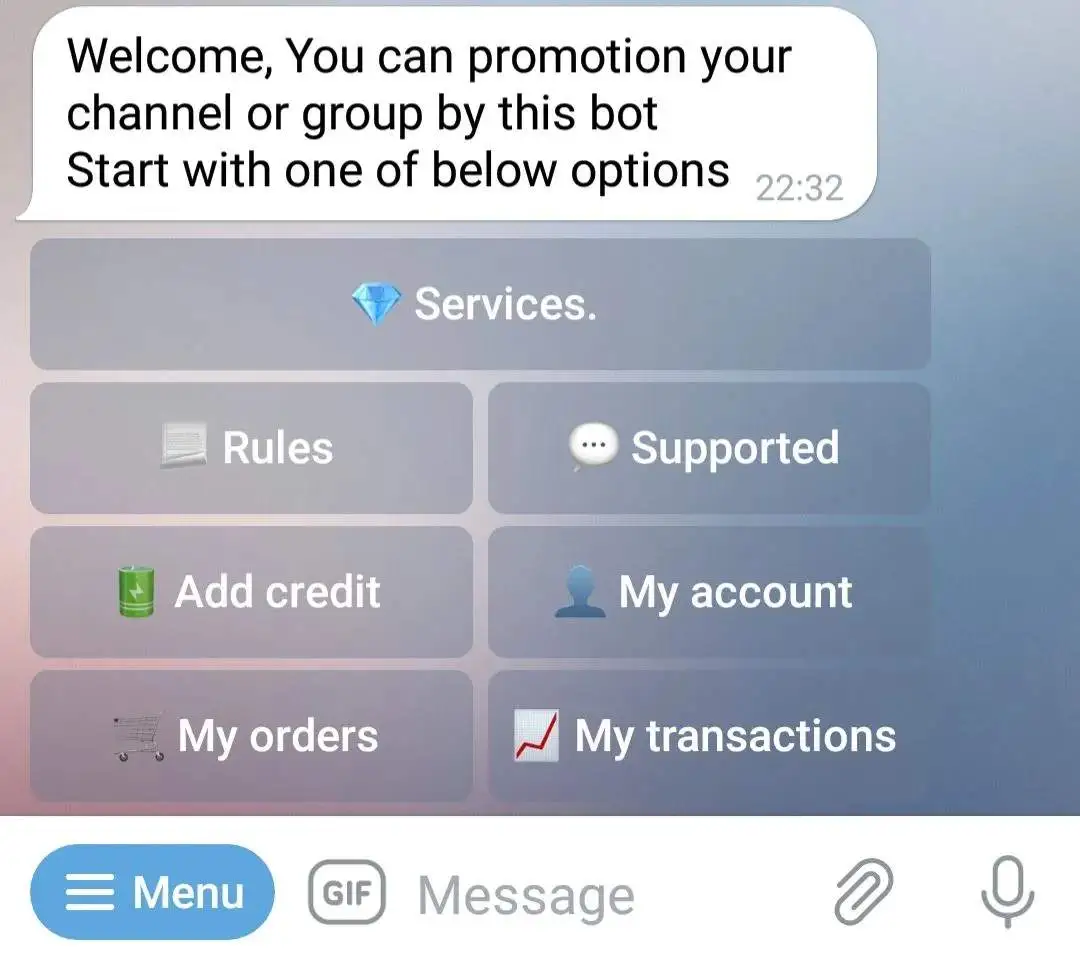 Promotion Bot-menu